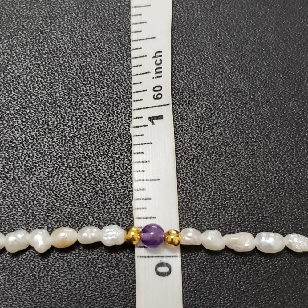 Child's seed pearl and amethyst bracelet 7